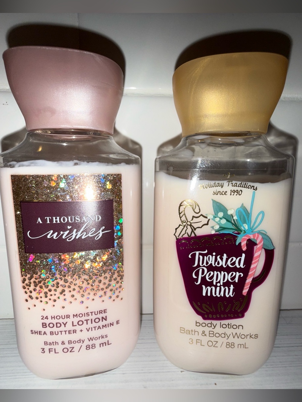 Bath & Body Works Thousand Wishes & Twisted Peppermint
